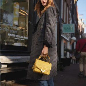 The Kooples Grey and navy check wool coat (NWOT)